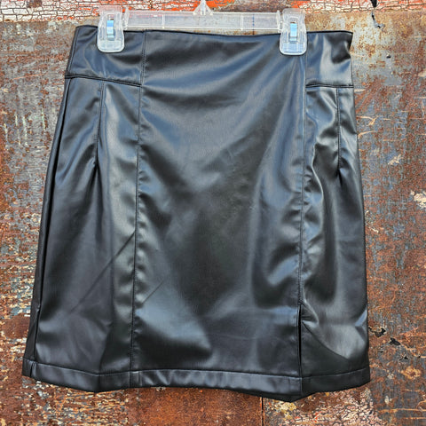 Faux Leather Black Skirt