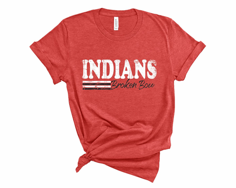 Red Retro Indians Tee