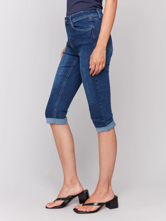 Women's Stretch Denim Pedal Pushers | Indigo