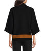 Multiples Mock Neck 3/4 Dolman Sleeve Contrast Trim Sweater