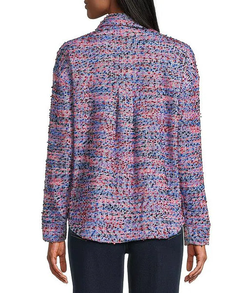 Multiples Woven Tweed Multi Print Shirt