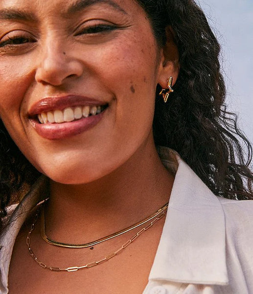 Star Huggie Hoop In Gold