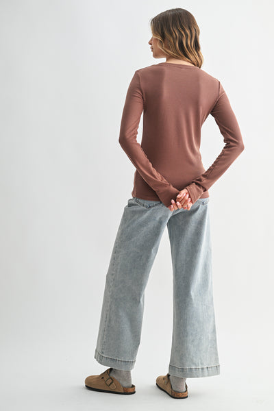 Ribbed Knit Layering Tops