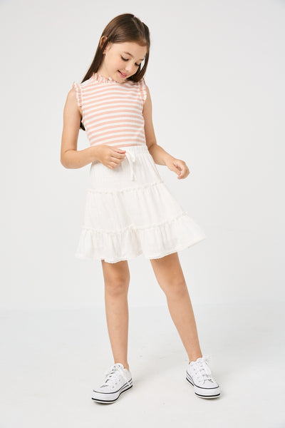 Hayden Crochet Hem Ruffle Skirt