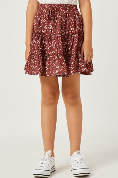 Hayden Burgundy Ruffle Mini Skirt