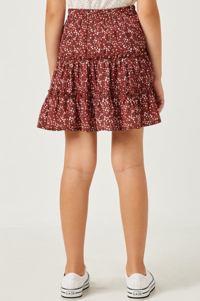 Hayden Burgundy Ruffle Mini Skirt