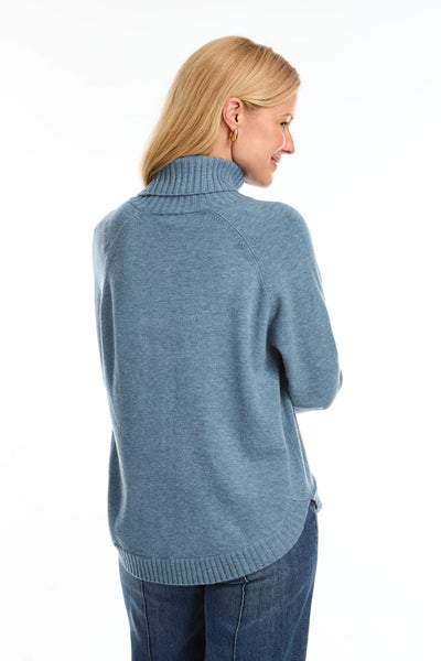 Blue Cowl Neck Sweater