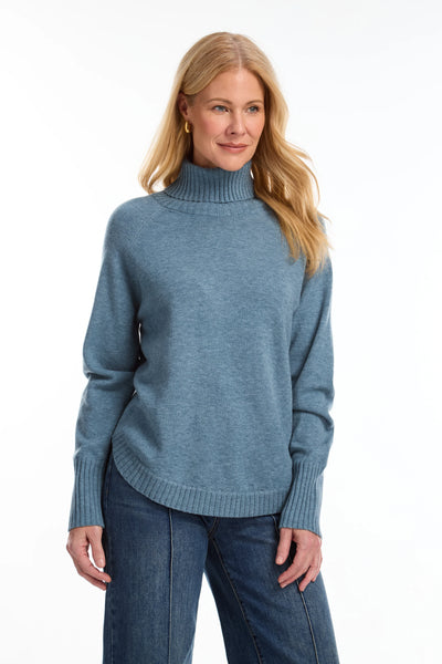 Blue Cowl Neck Sweater