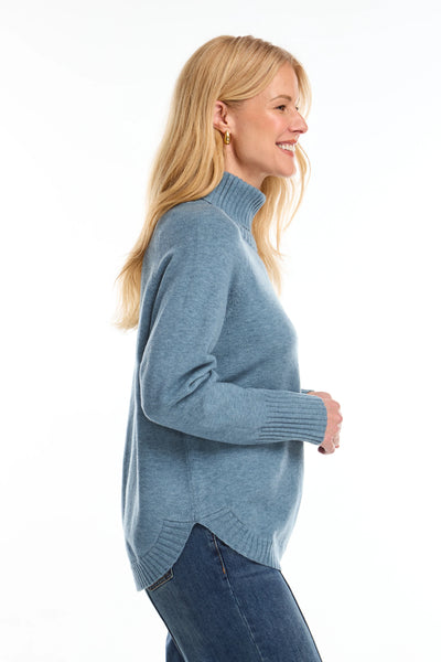 Blue Cowl Neck Sweater