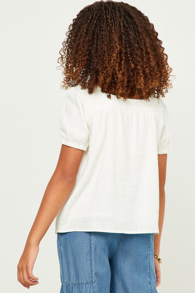 Hayden Off White Puff Sleeve Top