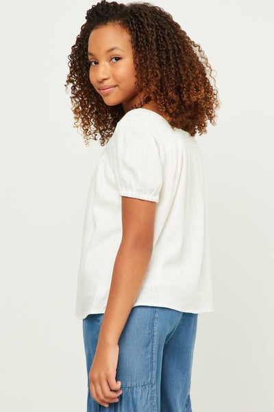 Hayden Off White Puff Sleeve Top