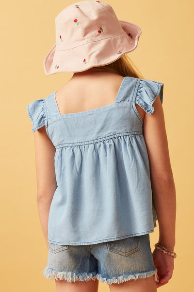 Hayden Tencel Ruffle Cap Sleeve Top