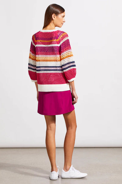 Tribal Cotton Crew Neck Eyelet Sweater