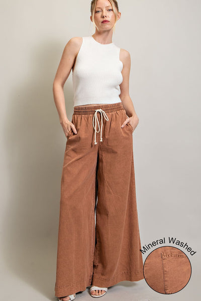 Mineral Washed Wide Legged Pants