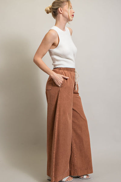 Mineral Washed Wide Legged Pants