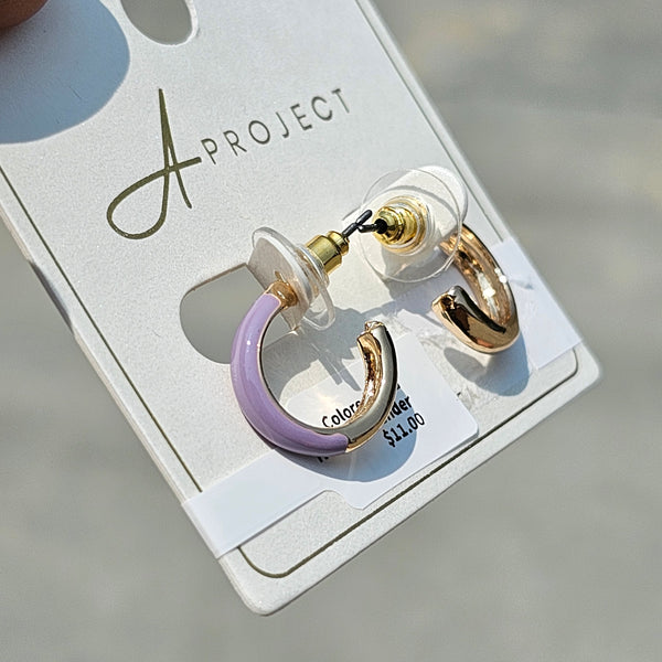 Colored Gold Hoops