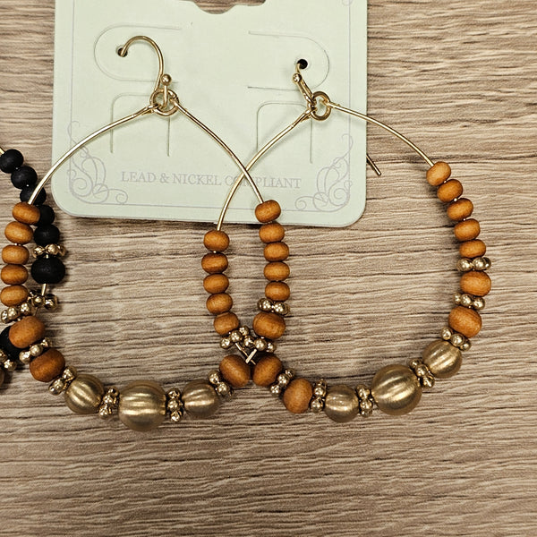 Beaded Dangle Hoops