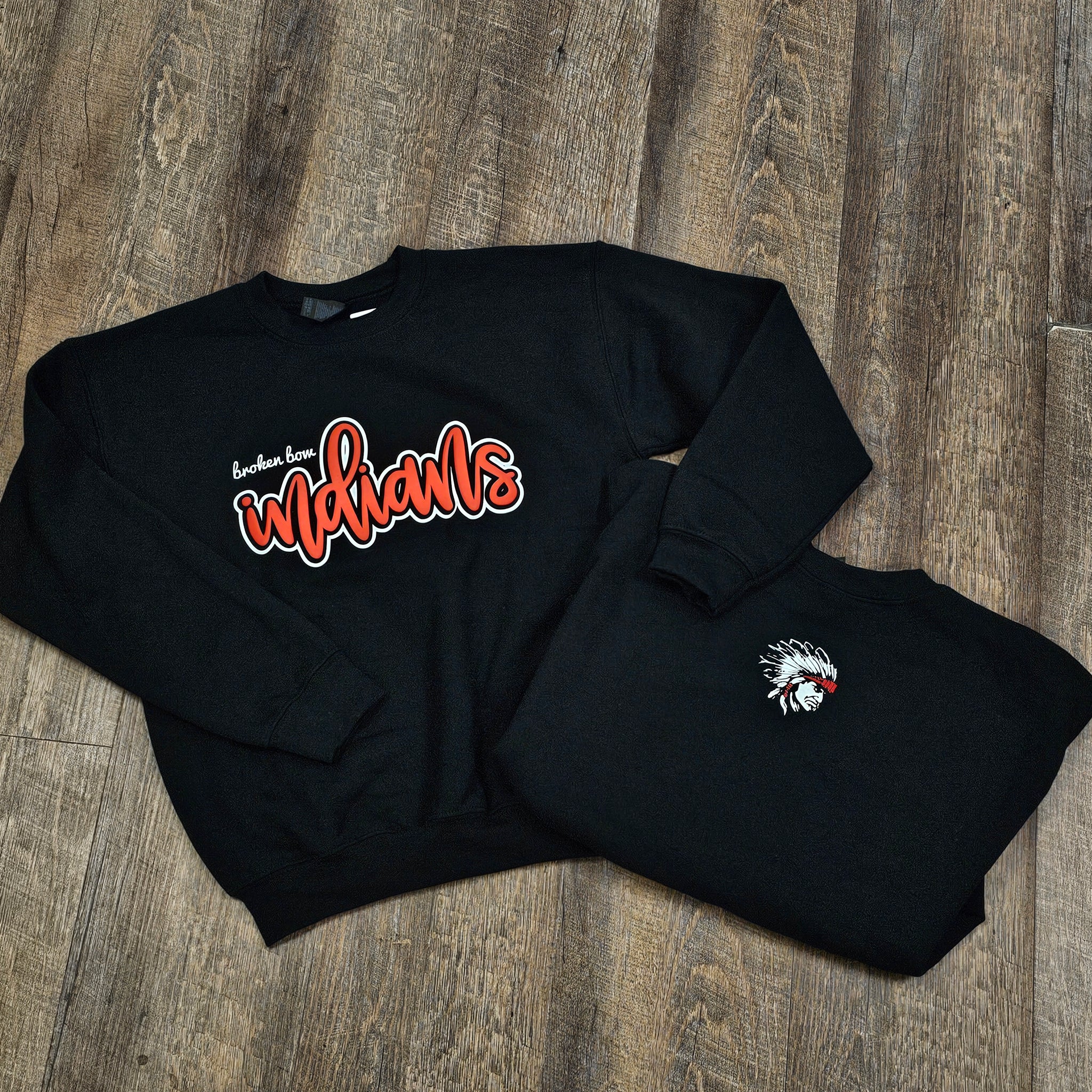 Indians Puff Paint Sweatshirt