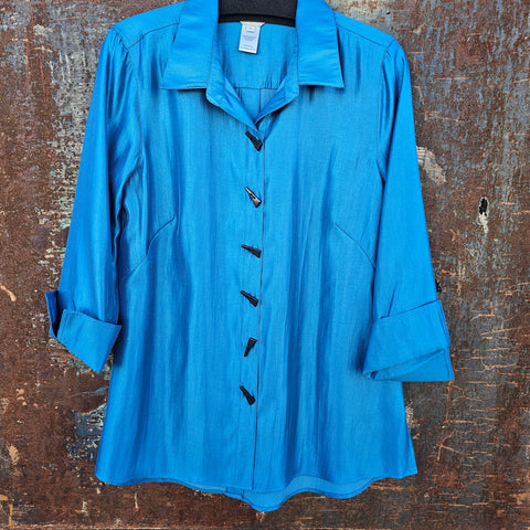 Multiples Cornflower Blue Button-Up Top