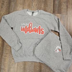 Indians Grey PuffPaint Sweatshirt