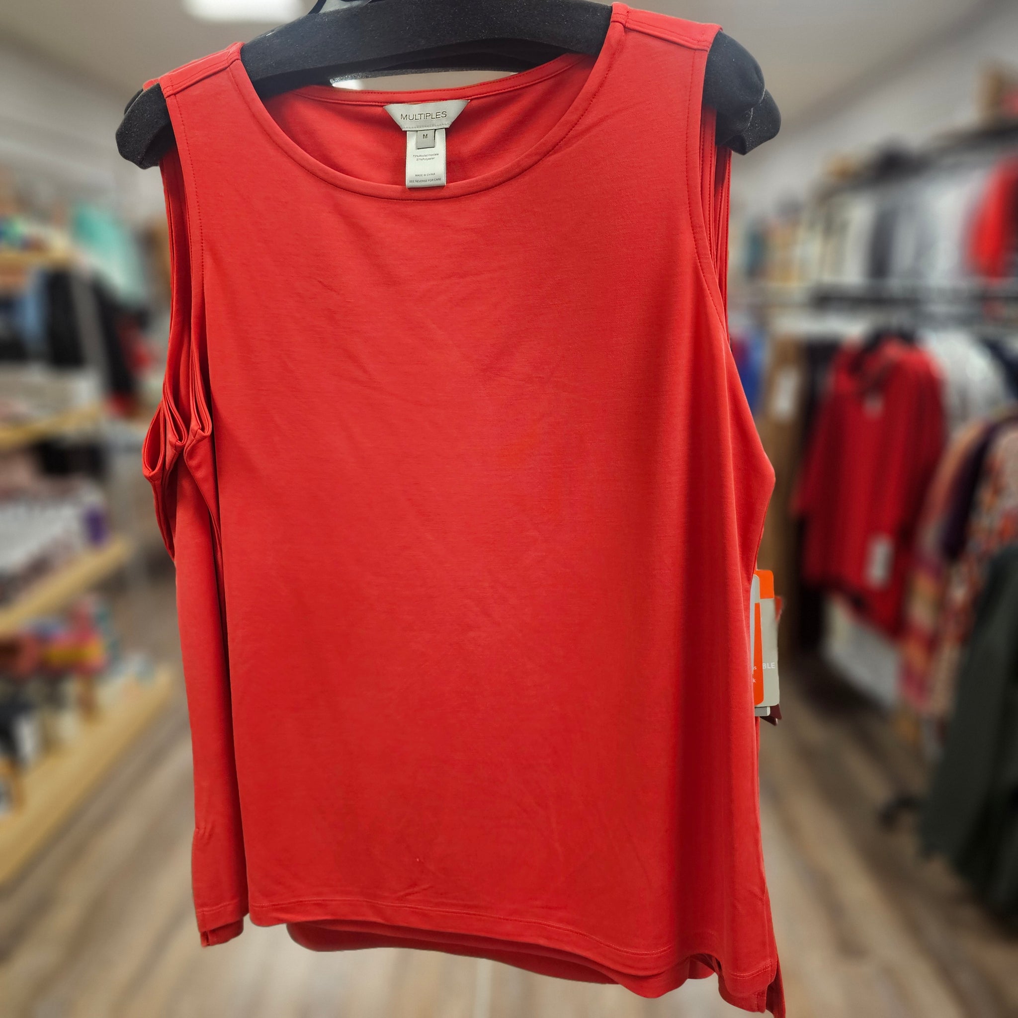 Multiples Scoop Neck Red Tank Top