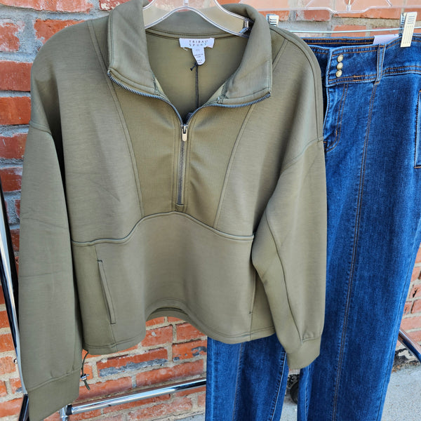 Tribal Sport Techno Quarter Zip Pullover