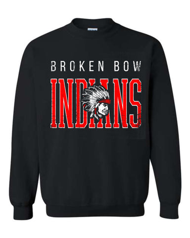 Broken Bow Indians-Black Crewneck