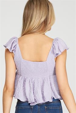 Ruffle Sleeve Babydoll Top