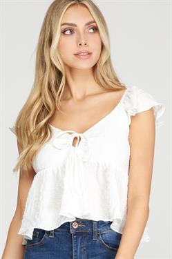 Ruffle Sleeve Babydoll Top