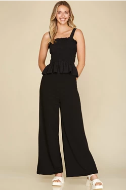 Black Heavy Knit Side Slit Pants