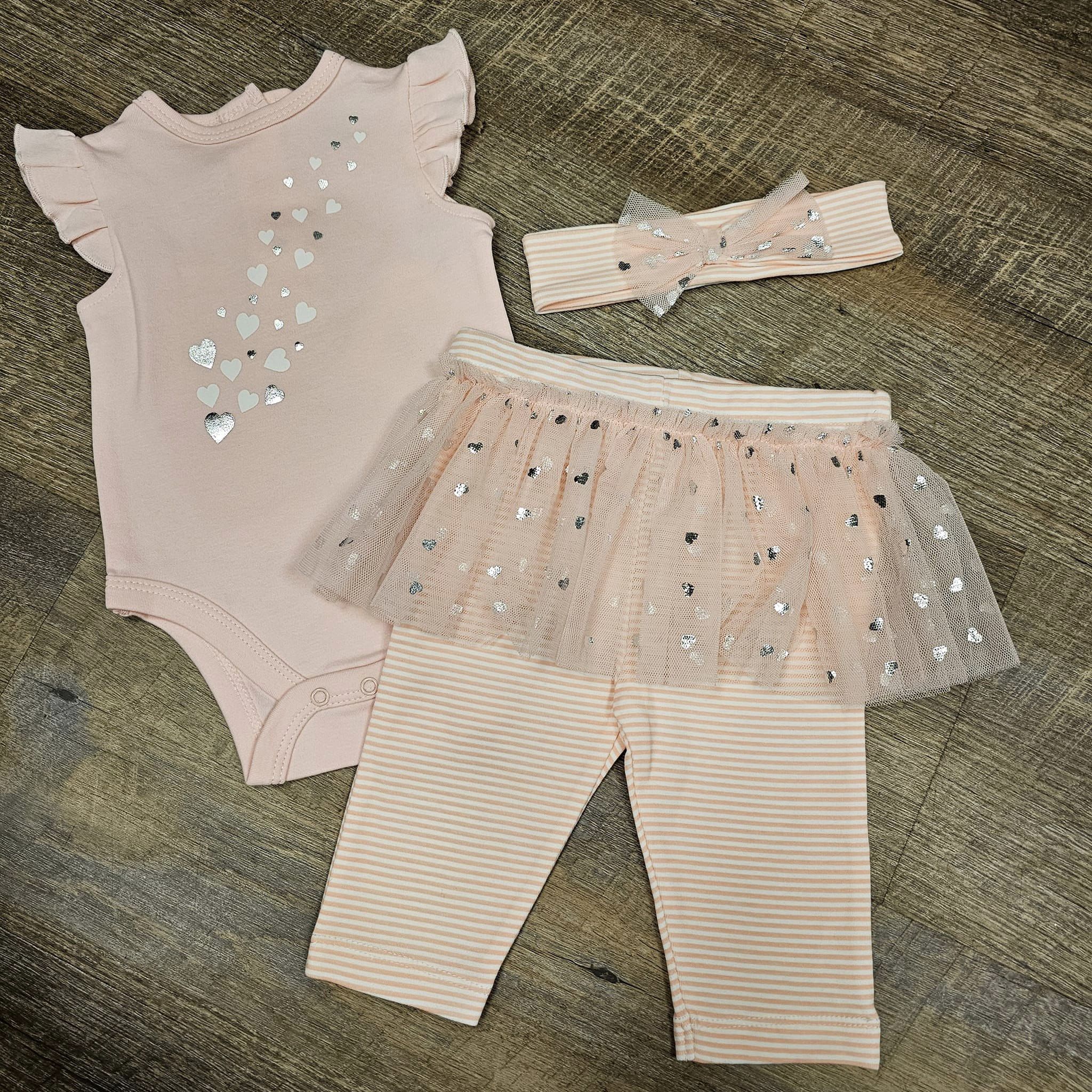 Little Me Girls Light Pink Heart Set