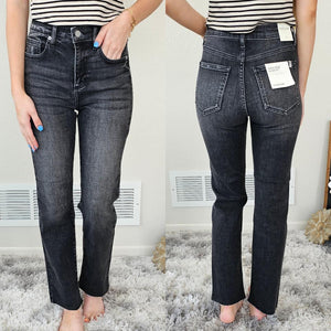 Sneak Peek Graphite High Rise Straight Leg Jean