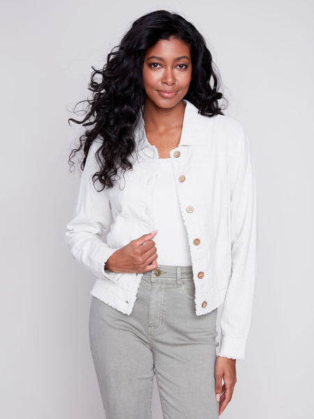 Charlie B Neutral Linen Jacket