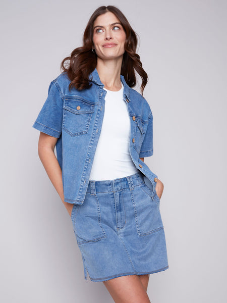 Charlie B Denim Short Sleeve Jacket