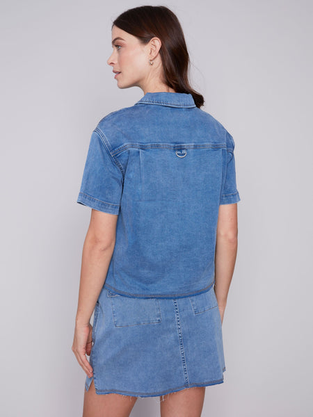 Charlie B Denim Short Sleeve Jacket