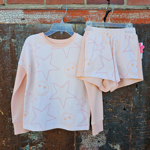 Pink and Orange Graphic Shorts