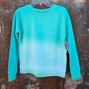 Teal Ombre Cotton Crewneck