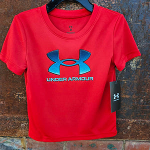 UA Boys Red Jersey Logo Tee