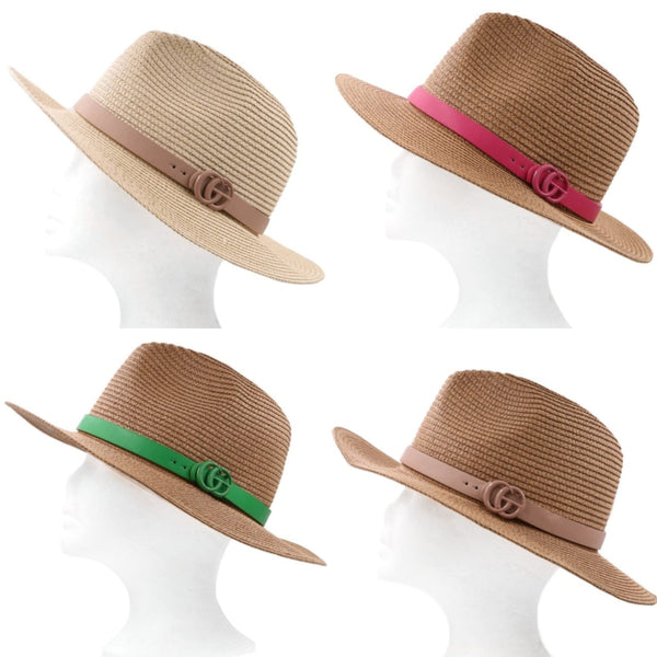 Buckle Band Panama Hats