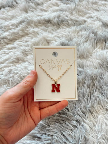 Nebraska Huskers Red Pendent Necklace