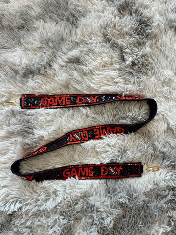 Black Sequin Gameday Purse Strap