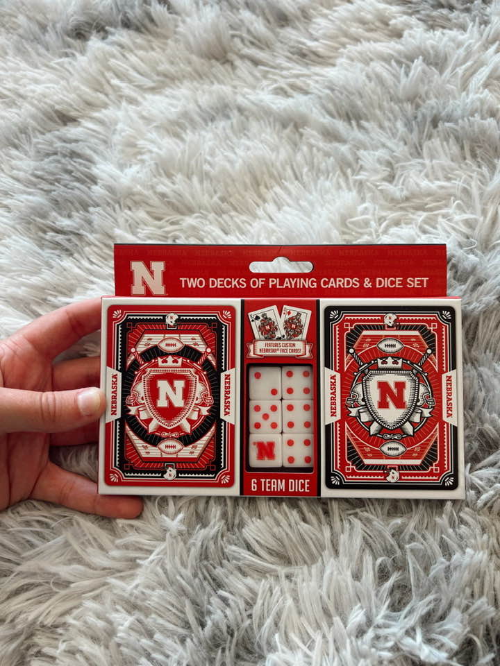 Nebraska Cornhuskers Cards and Dice Set