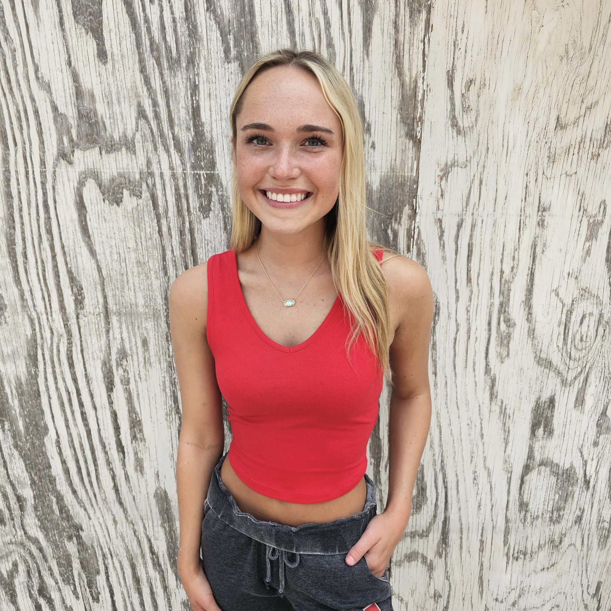 Cotton V-Neck Crop Top