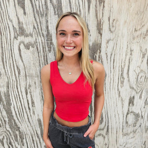 Cotton V-Neck Crop Top