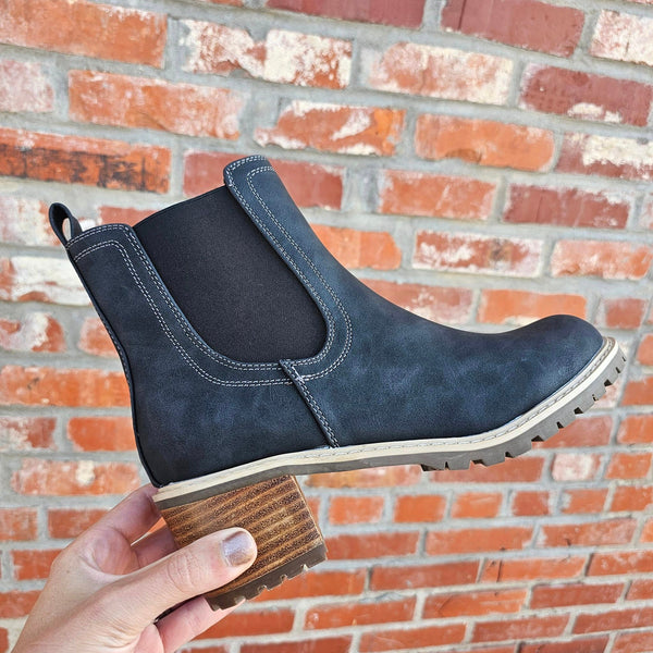 Corkys Suede Boot In Black