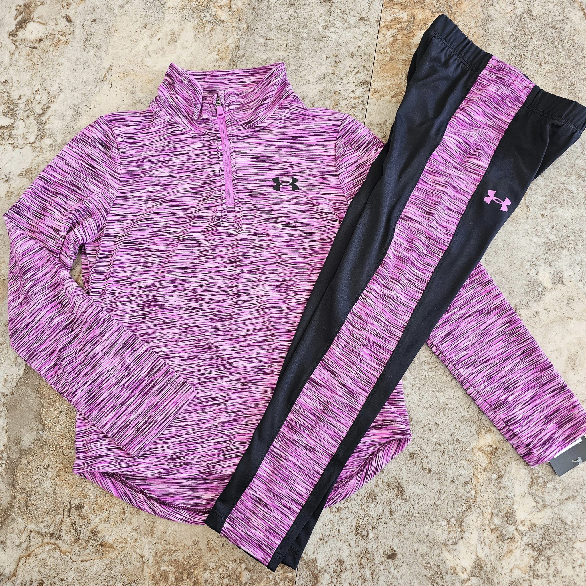 UA Girls Magenta Quarter Zip and Leggings Set