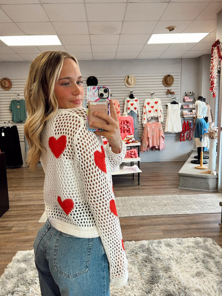 Heart Pattern Sweater Top