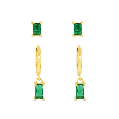 Emerald Duo Earrings