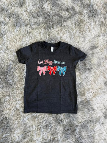 Youth God Bless America Patriotic Tee