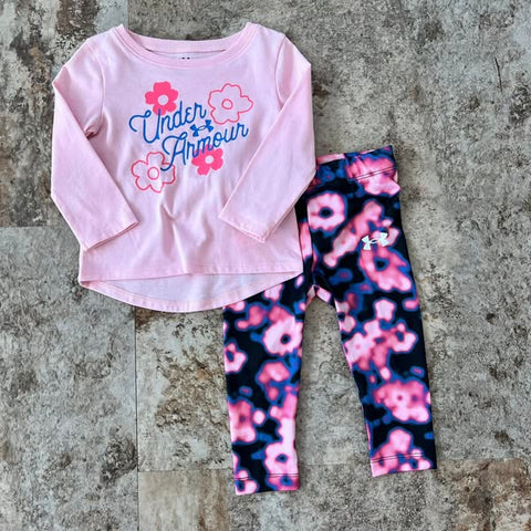 UA Girls Prime Pink Shirt and Legging Set